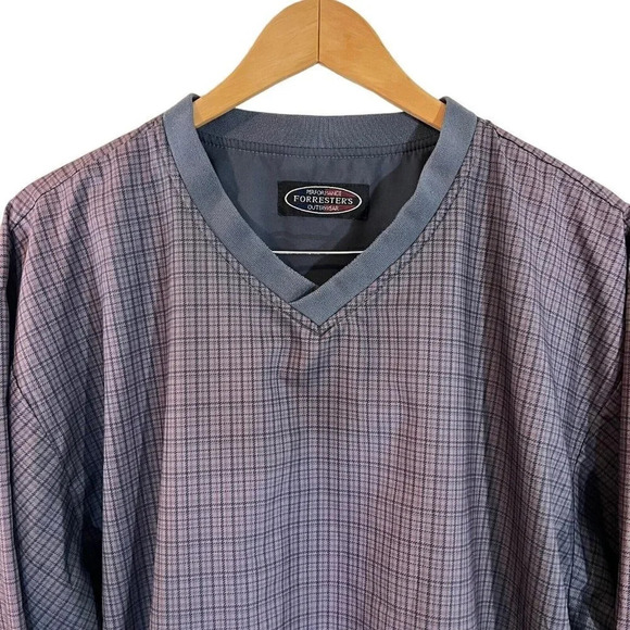 Forresters Performance Outerwear Plaid V Neck Mens Pullover Shirt Pockets - Picture 3 of 8